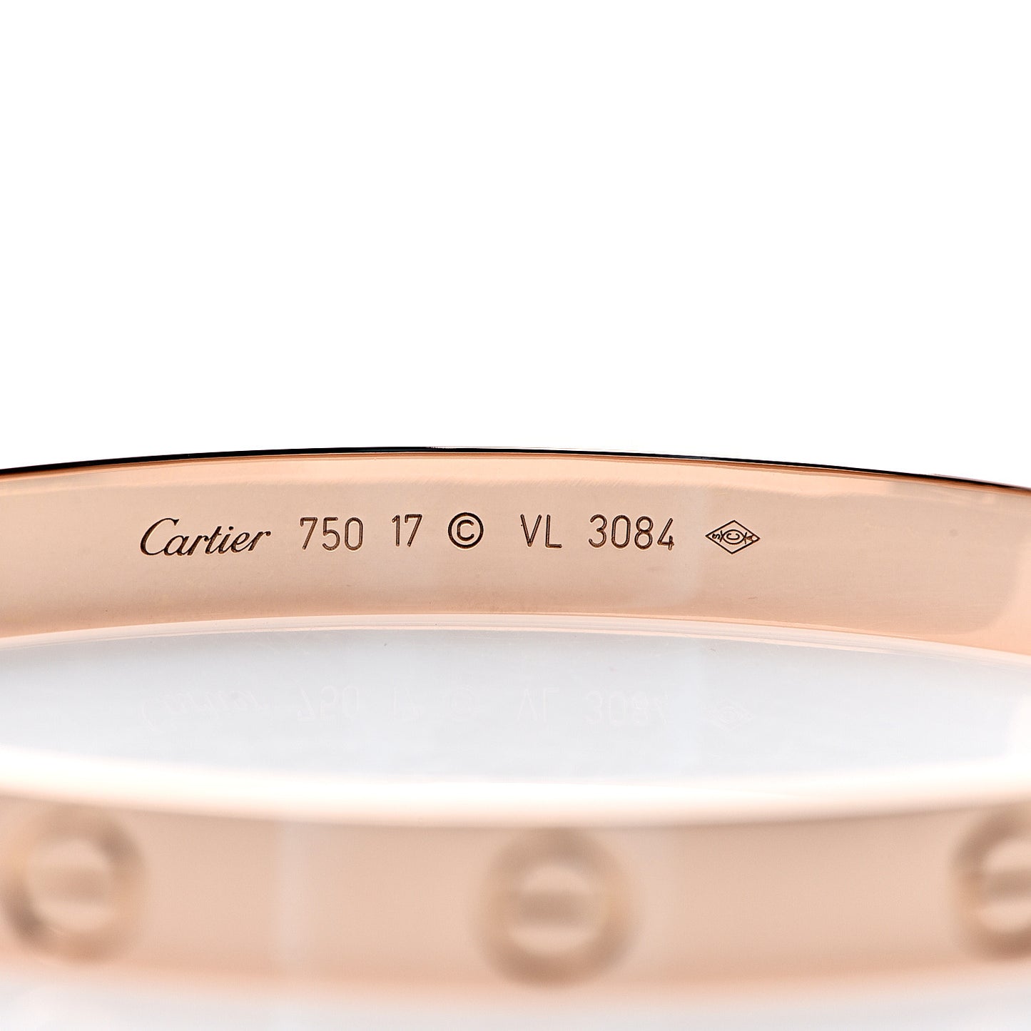 18K Pink Gold LOVE Bracelet 17
