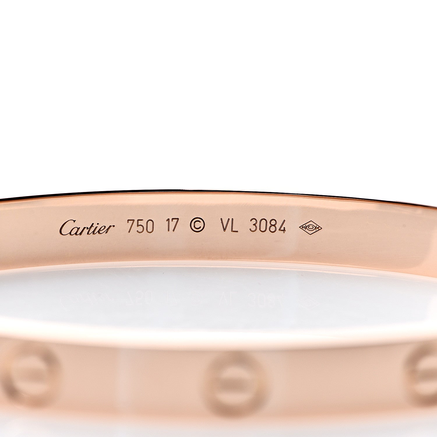 Cartier 18K Pink Gold LOVE Bracelet 17 3 of 4