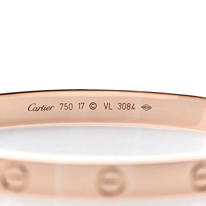Cartier 18K Pink Gold LOVE Bracelet 17 3 of 4