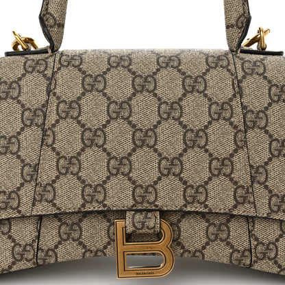 Balenciaga X GUCCI GG Supreme Monogram Small Hourglass Top Handle Bag Beige Ebony 8 of 10