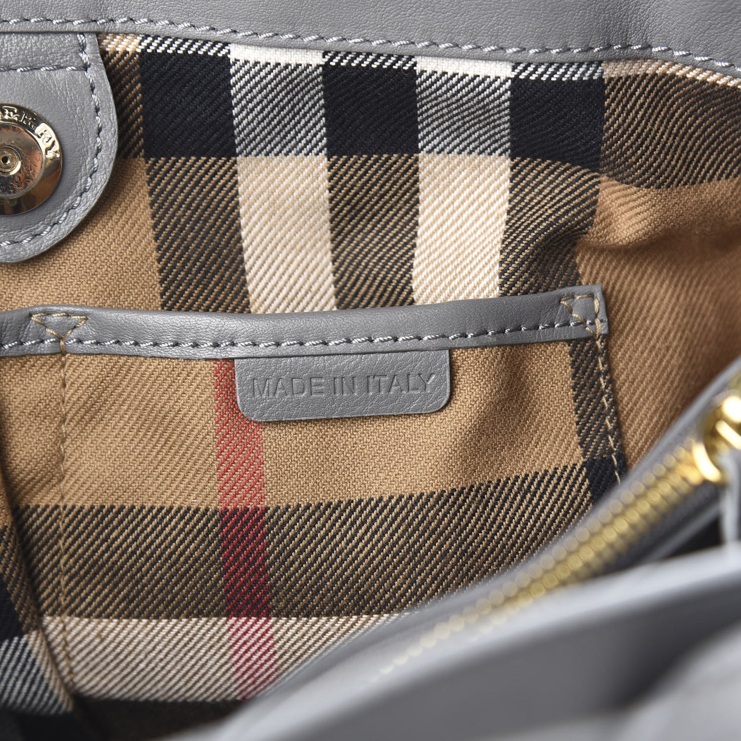 Smooth Calfskin Medium Banner Tote Grey