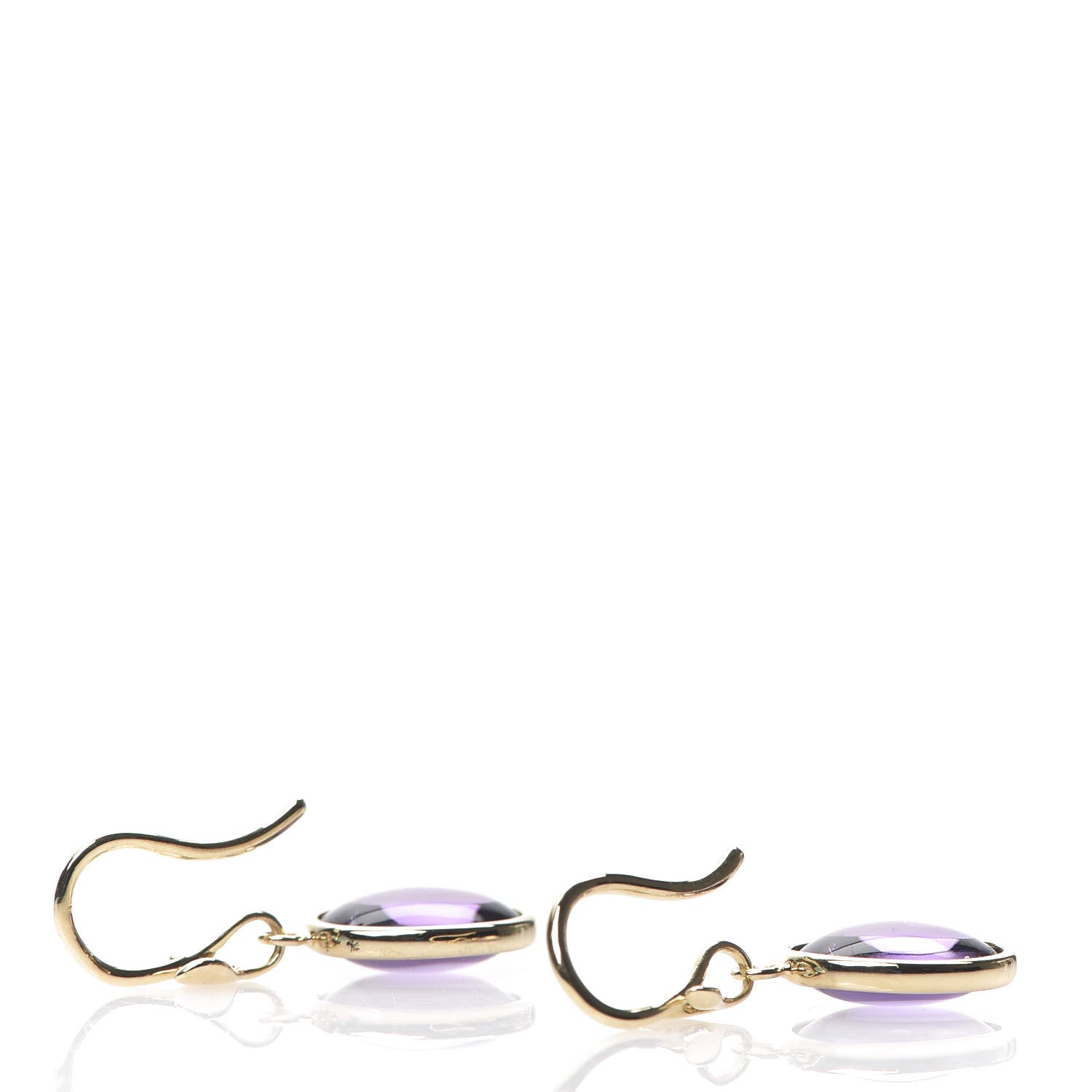 Tiffany 18K Yellow Gold Amethyst Paloma Picasso Olive Leaf Drop Earrings 3 of 5