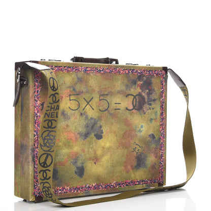 Chanel Washed Toile Graffiti On The Pavements Briefcase Khaki Multicolor 3 of 8