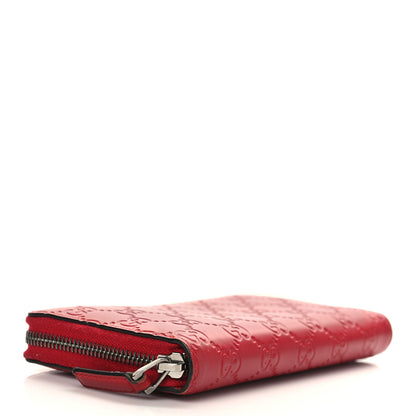 Gucci Guccissima Signature Zip Around Wallet Hibiscus Red 4 of 6