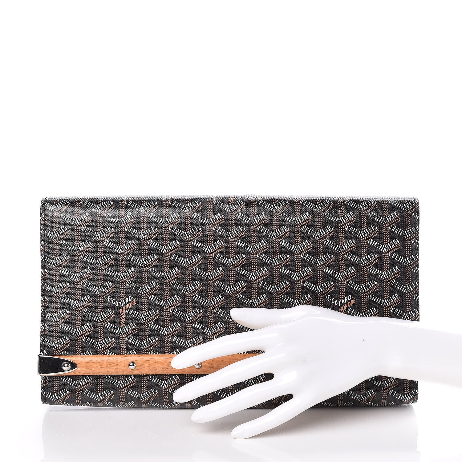 Goyard Goyardine Monte Carlo Bois Clutch Black 2 of 7