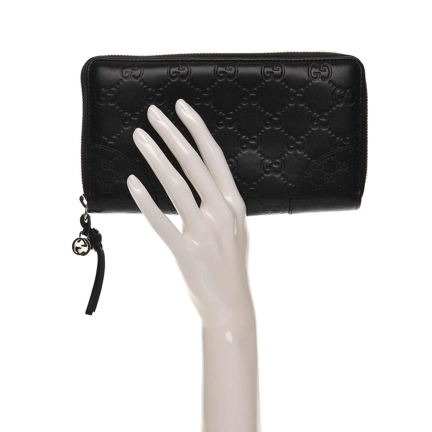 Guccissima Signature Microguccissima Bree Zip Around Wallet Black