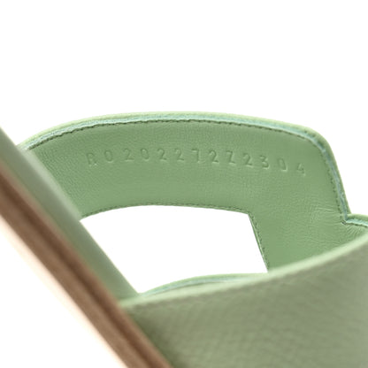 Hermes Epsom Oran Sandals 39.5 Vert Jade 6 of 9