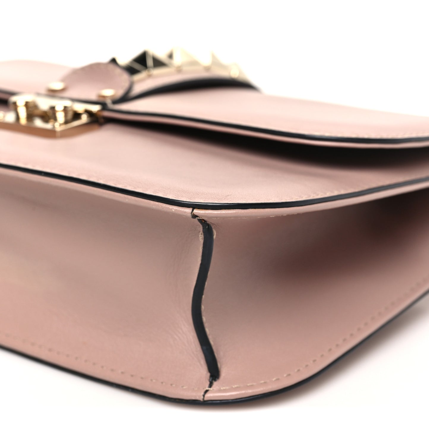 Vitello Medium Glam Lock Rockstud Flap Poudre