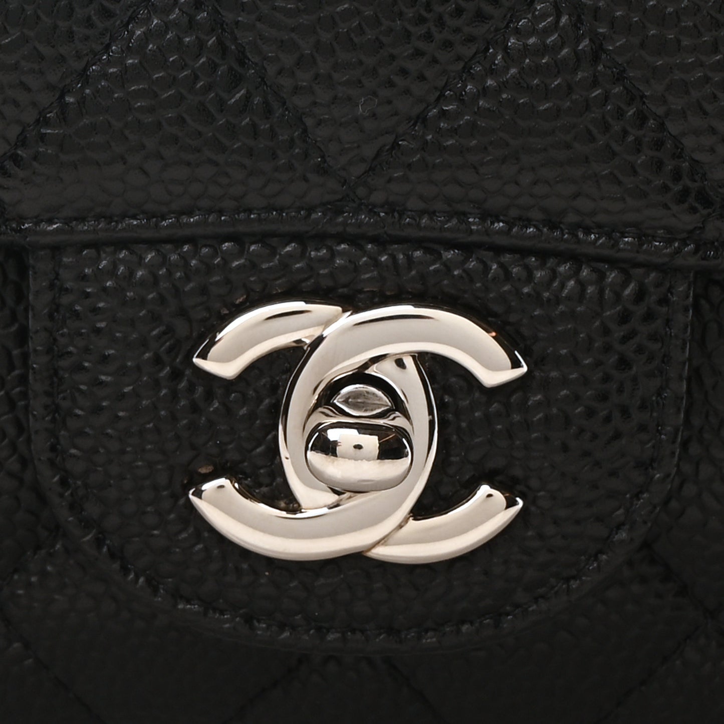 Caviar Quilted Medium Double Flap Black