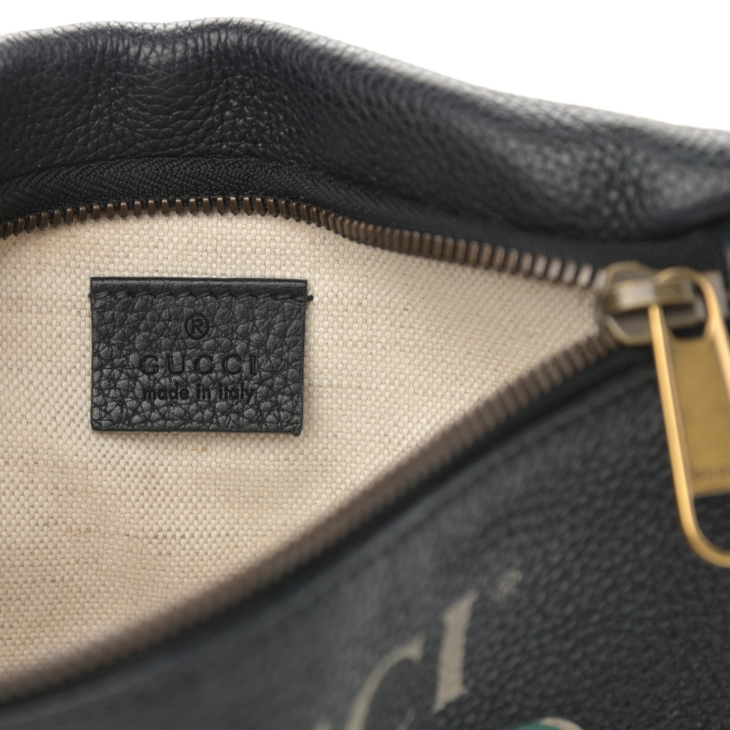 Grained Calfskin Small Logo Belt Bag Black