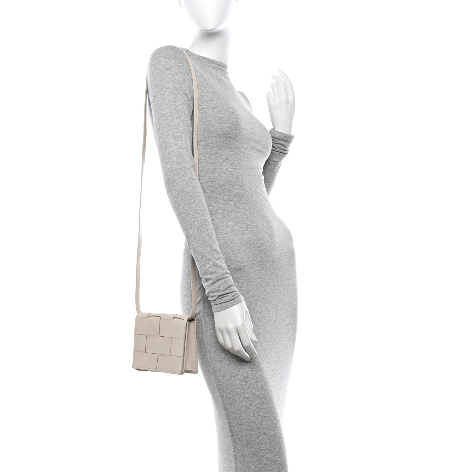 Bottega Veneta Lambskin Maxi Intrecciato Mini Cassette Crossbody Bag Plaster 2 of 12