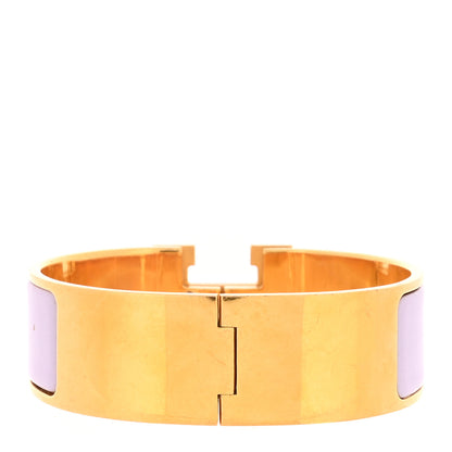 Hermes Enamel Wide Clic Clac H Bracelet GM Parme 3 of 4