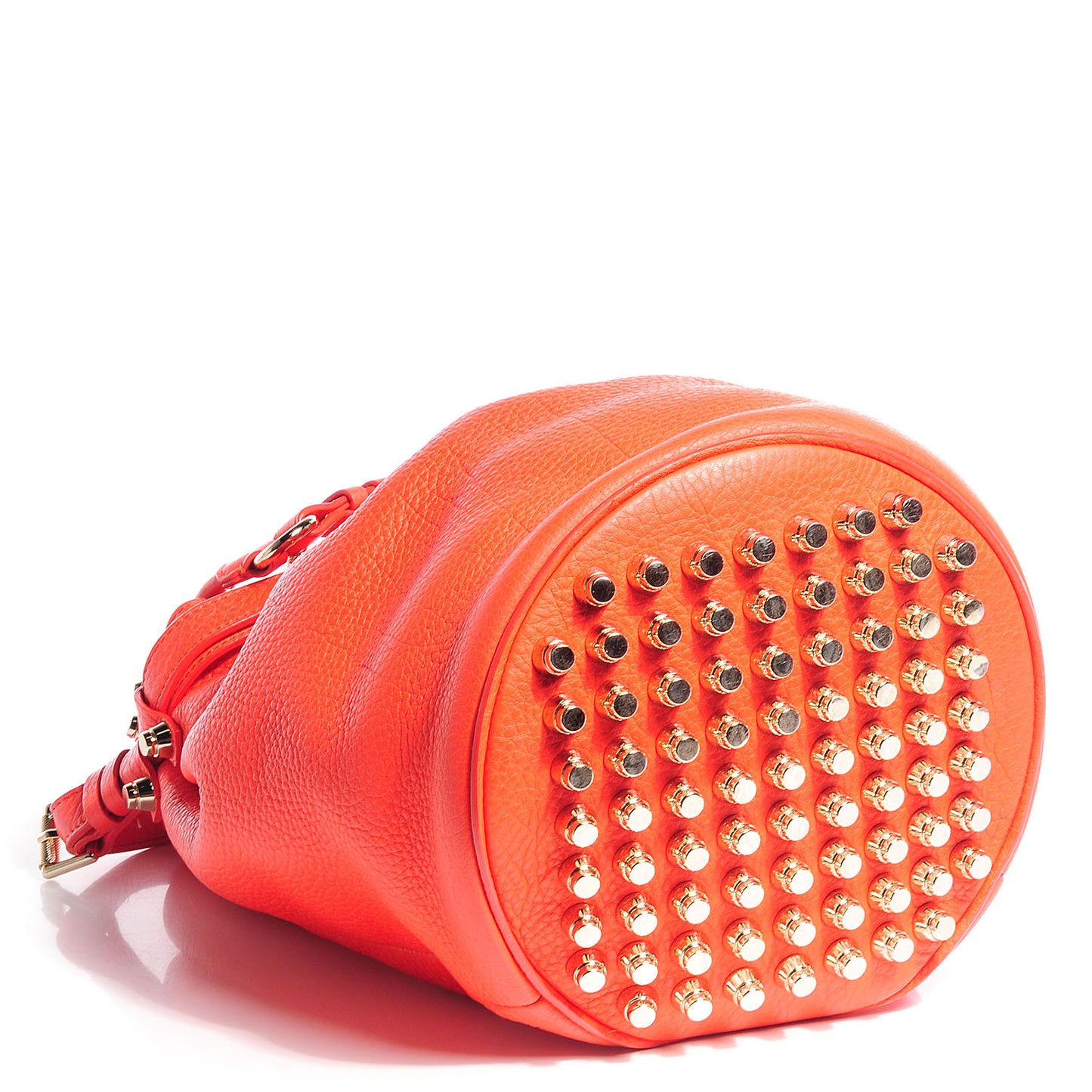 Pebbled Lambskin Diego Bucket Bag Tang w Pale Gold Hardware