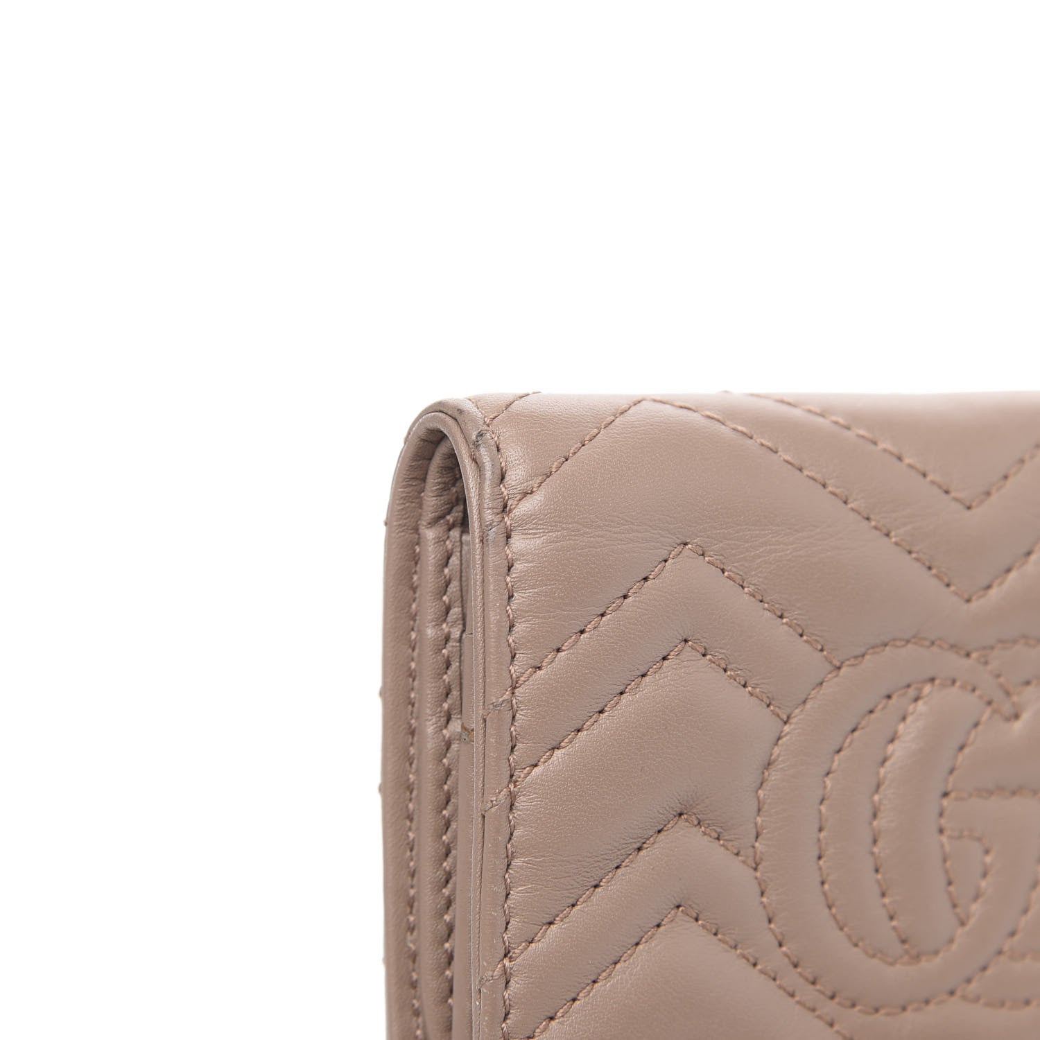 Gucci Calfskin Matelasse GG Marmont Card Case Porcelain Rose 10 of 11