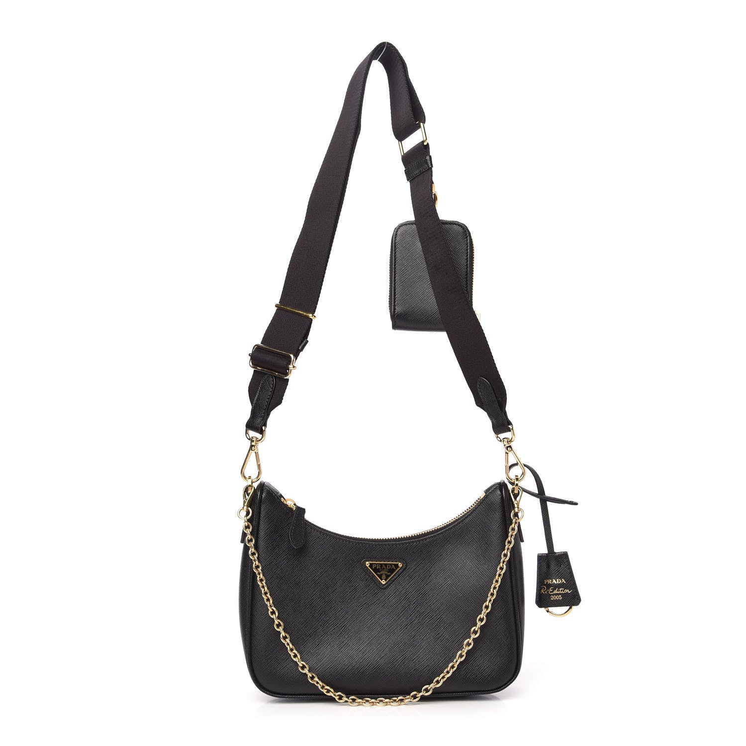 Prada Saffiano Lux Re-Edition 2005 Shoulder Bag Black 1 of 13