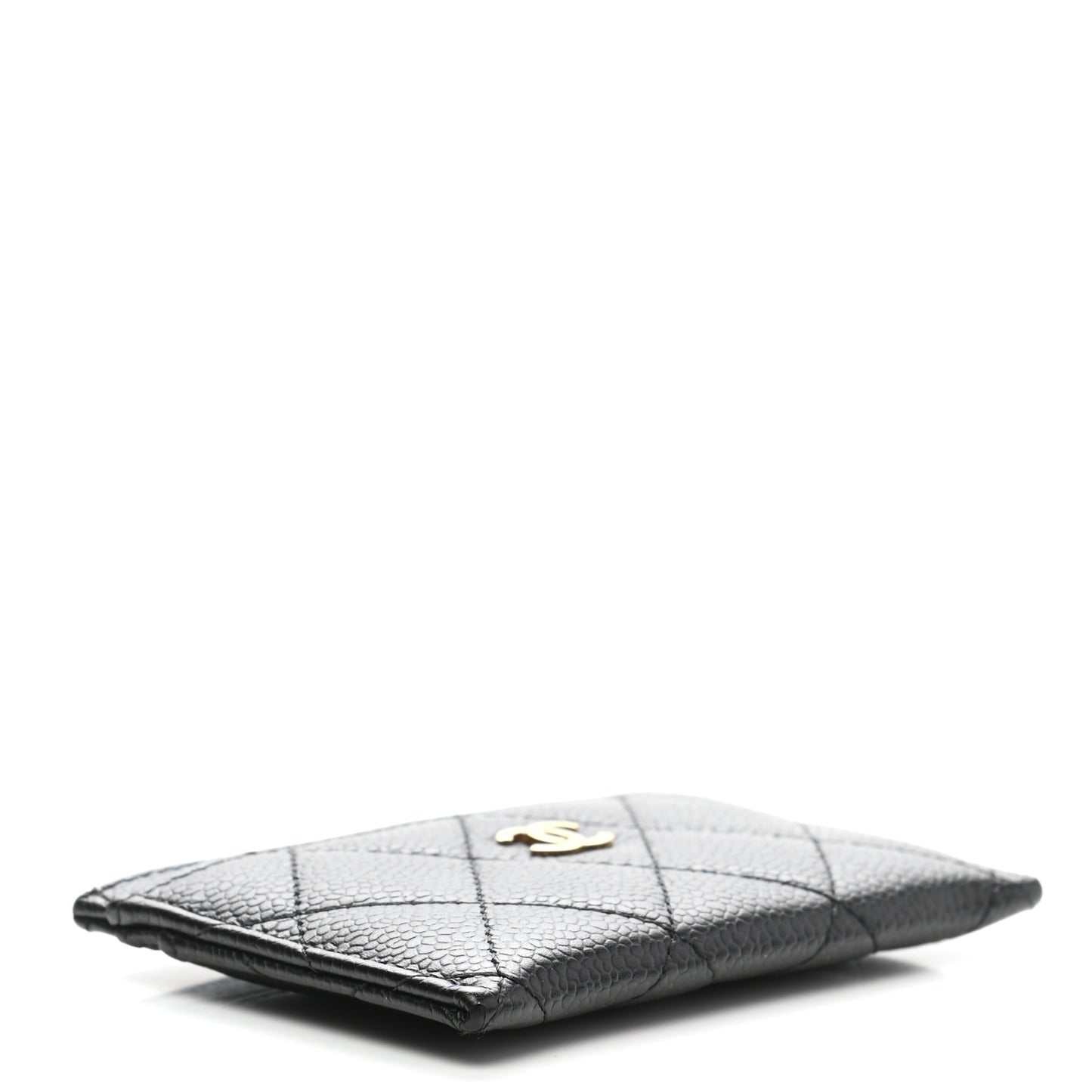 Caviar Quilted Card Holder Black