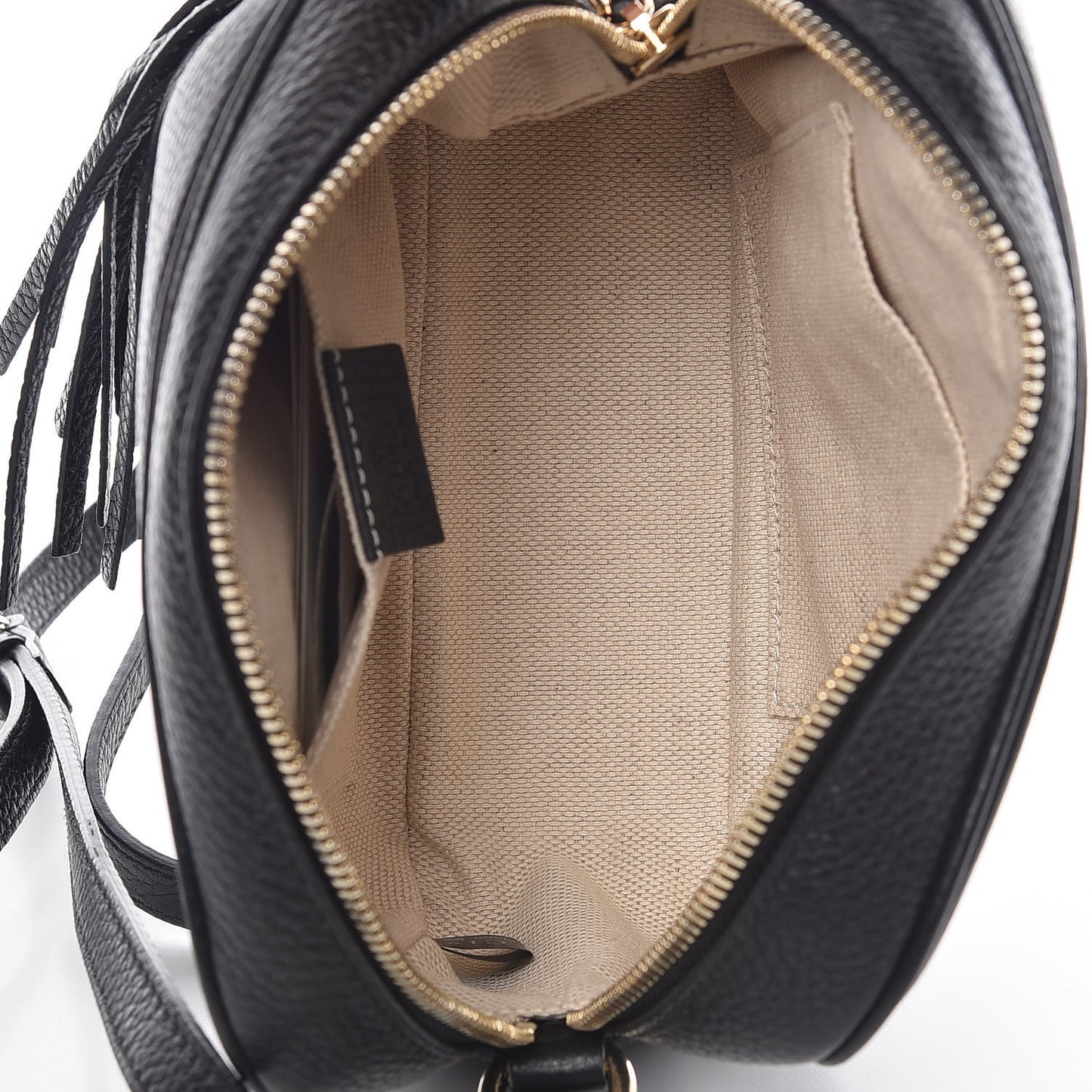 Pebbled Calfskin Small Soho Disco Bag Black
