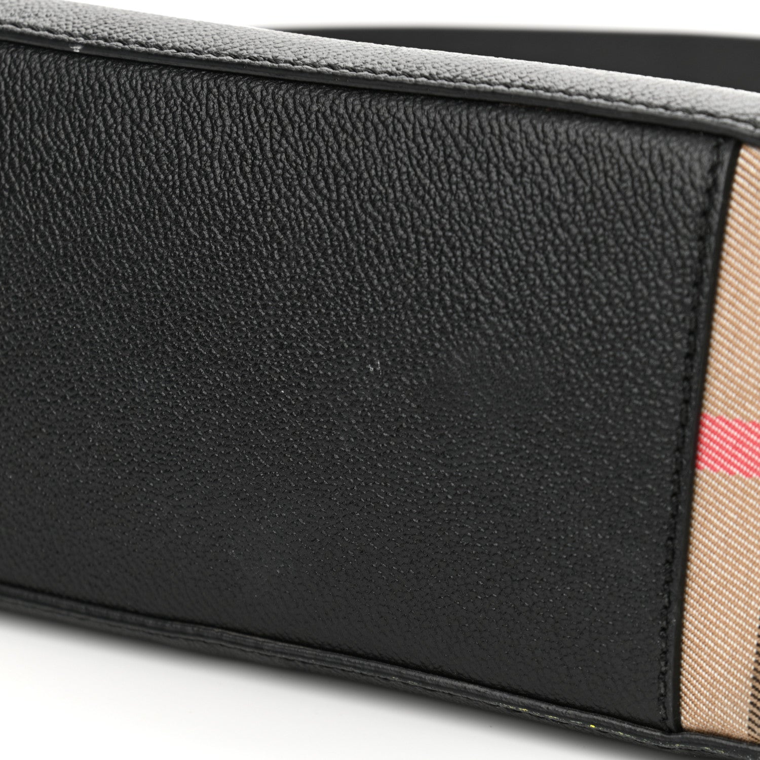 Burberry Soft Grain Calfskin House Check Small Helmsley Crossbody Black 12 of 13