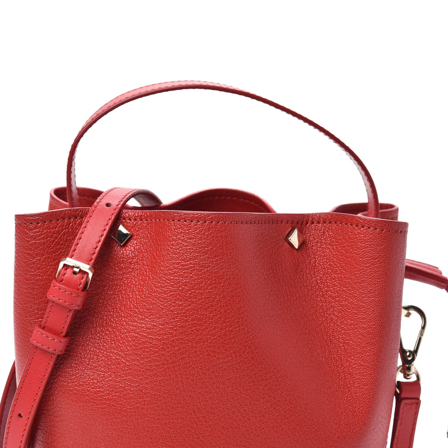Goatskin Patent Milano Mini Drawstring Bag Ruby Red
