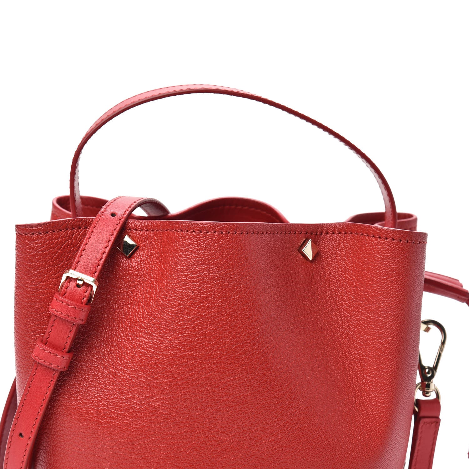 MCM Goatskin Patent Milano Mini Drawstring Bag Ruby Red 7 of 9