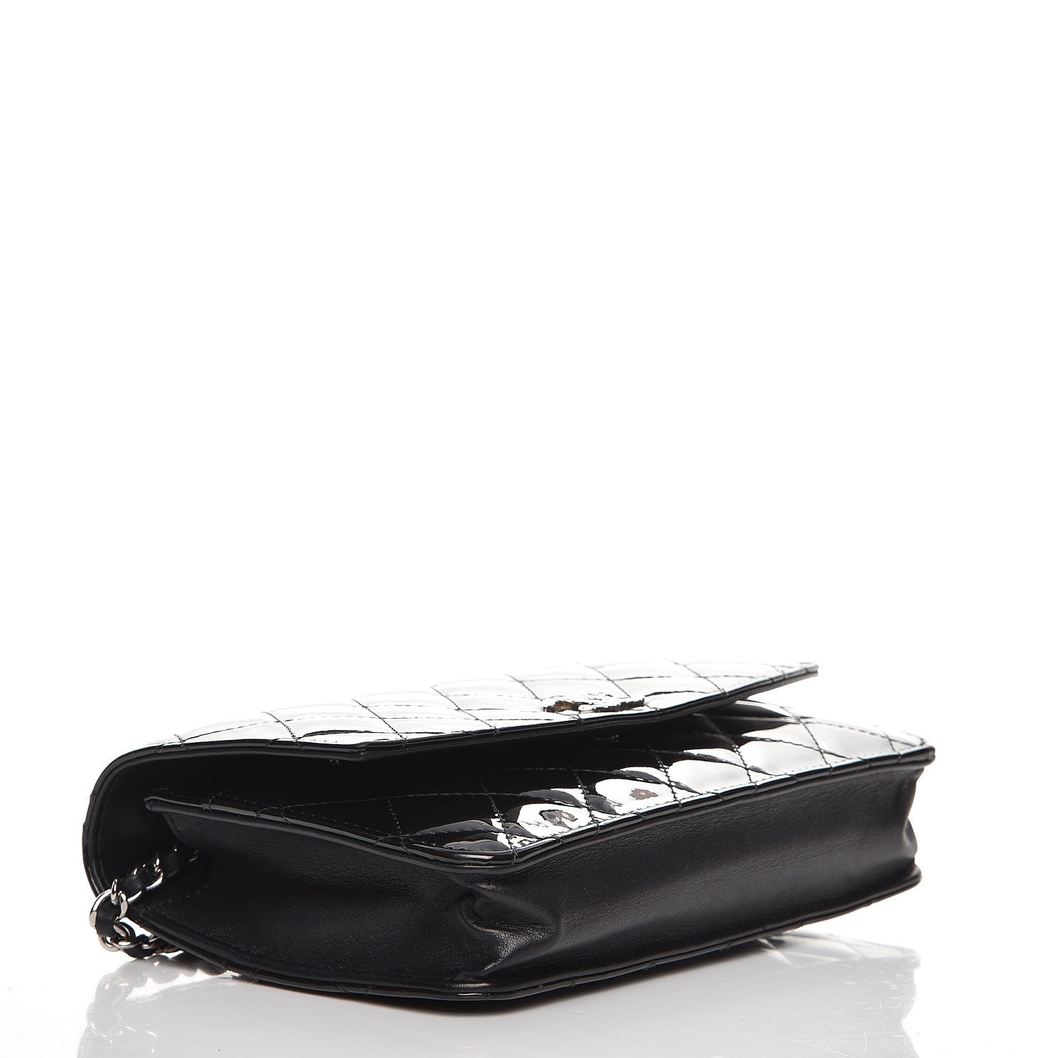 Chanel Patent Quilted Brilliant Wallet On Chain WOC Black 4 of 8