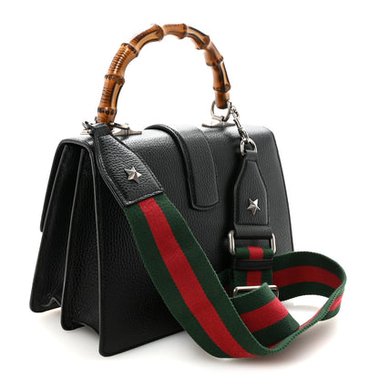 Gucci Dollar Calfskin Crystal Web Medium Dionysus Bamboo Top Handle Bag Black Black Diamond 3 of 10