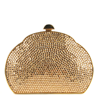 Judith Leiber Swarovski Crystal Minaudiere Clutch Gold 1 of 10