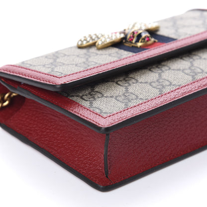 Gucci GG Supreme Monogram Web Queen Margaret Chain Wallet Red 6 of 10