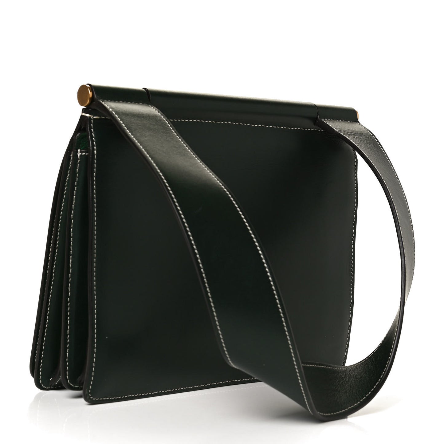 Calfskin Small Tab Shoulder Bag Dark Green
