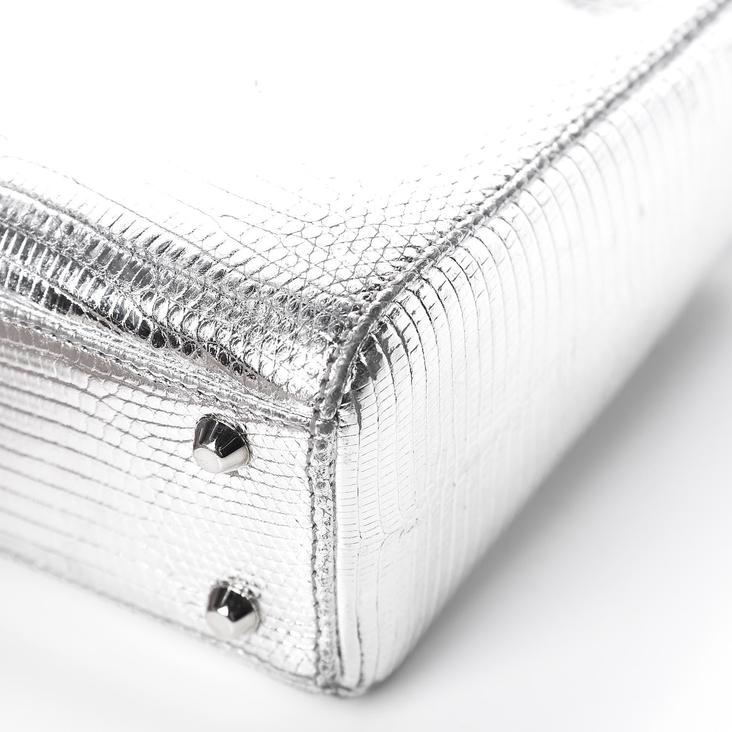 Christian Dior Metallic Lizard Mini Lady Dior Silver 12 of 17