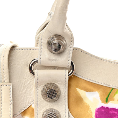Balenciaga Agneau Canvas Floral Giant 21 Silver Hardware City White 11 of 15
