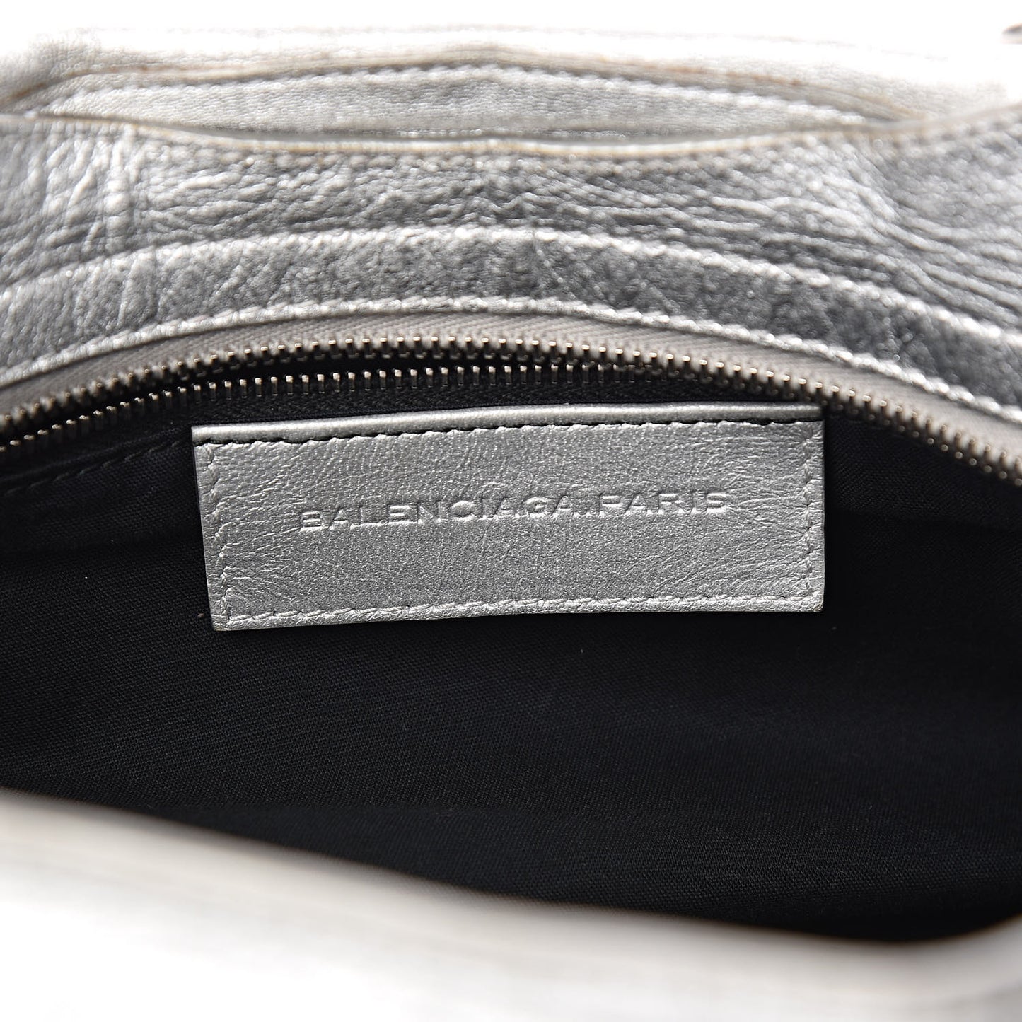 Laminated Agneau Classic Silver Hardware City Silver