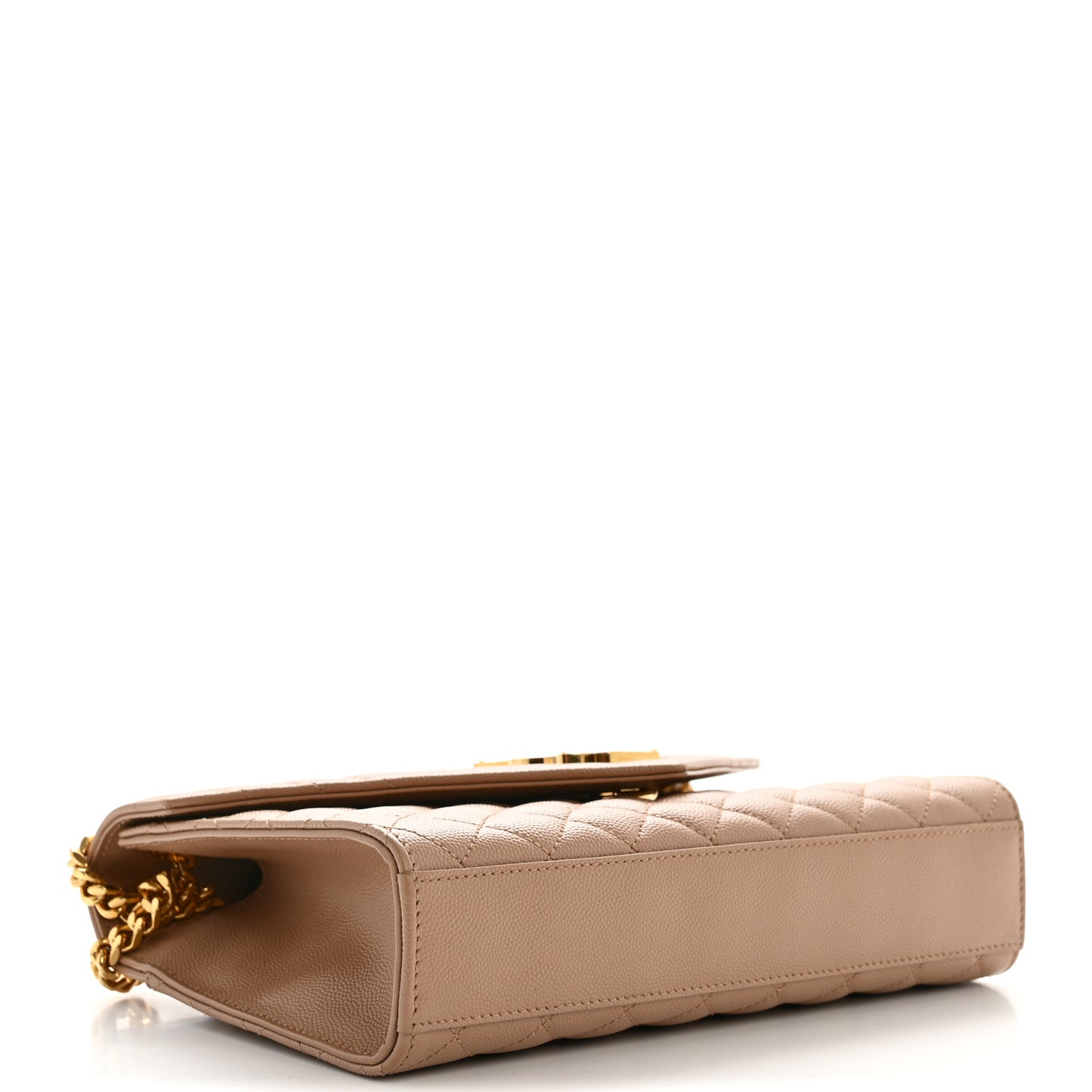 Grain De Poudre Textured Mixed Matelasse Medium Triquilt Monogram Satchel Dark Beige