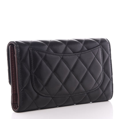 Chanel Lambskin Quilted Large Flap Wallet Black 2 of 9