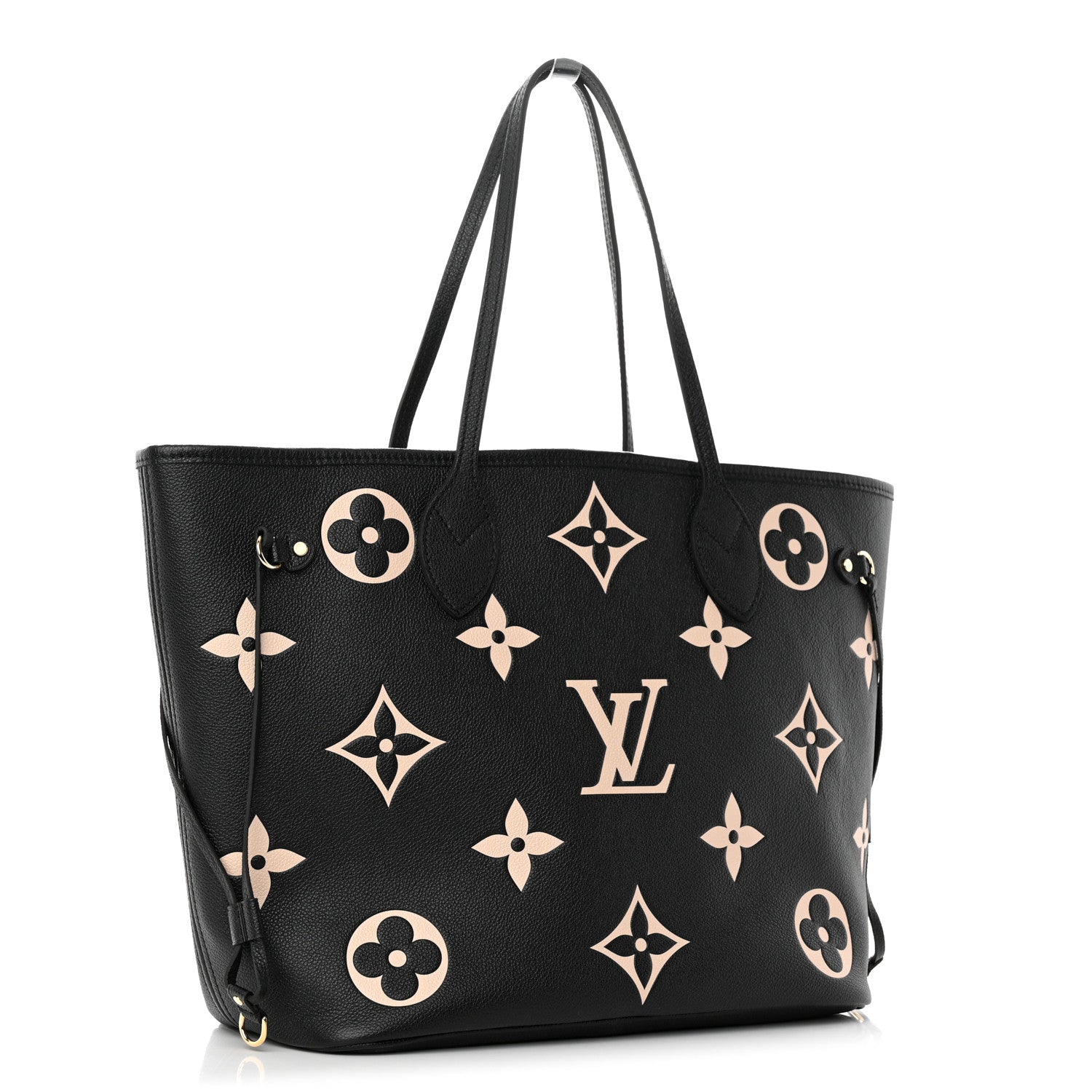Louis Vuitton Empreinte Monogram Giant Neverfull MM Black Beige 4 of 14