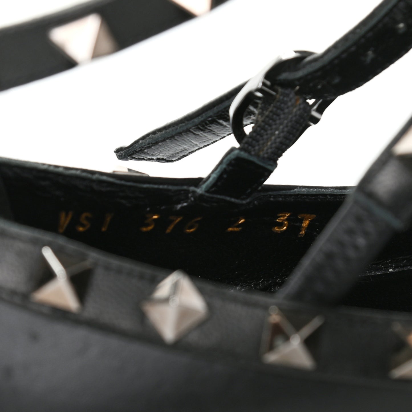 Nappa Rockstud Cage Ballerina Flats 37 Black
