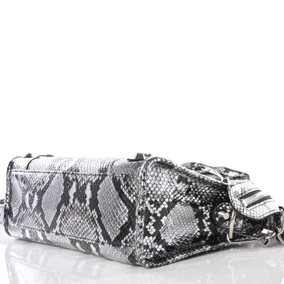 Balenciaga Metallic Calfskin Snakeskin Embossed Classic Silver Hardware Mini City Silver 9 of 10