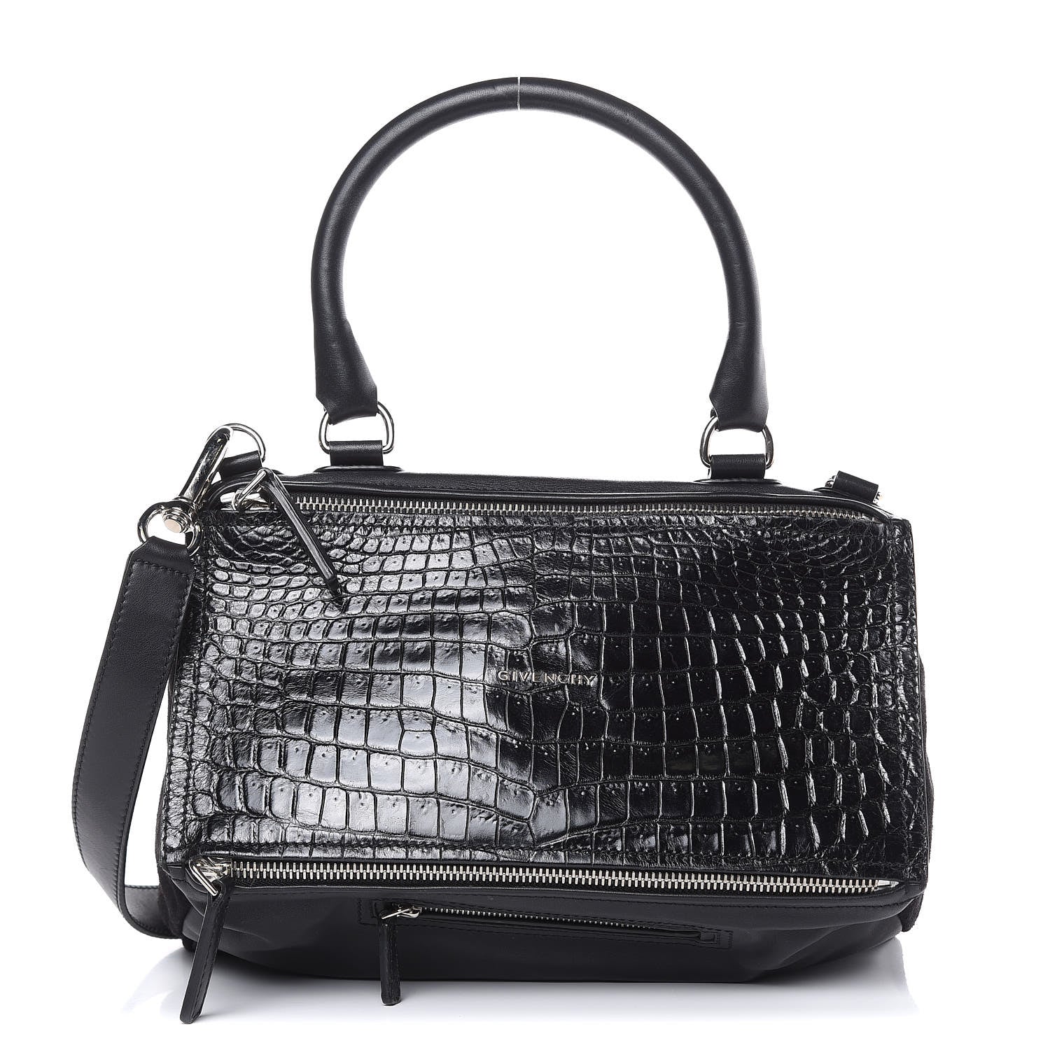 Givenchy Calfskin Crocodile Embossed Medium Pandora Black 1 of 14