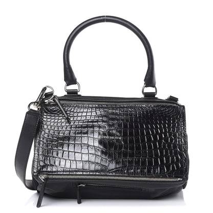 Givenchy Calfskin Crocodile Embossed Medium Pandora Black 1 of 14