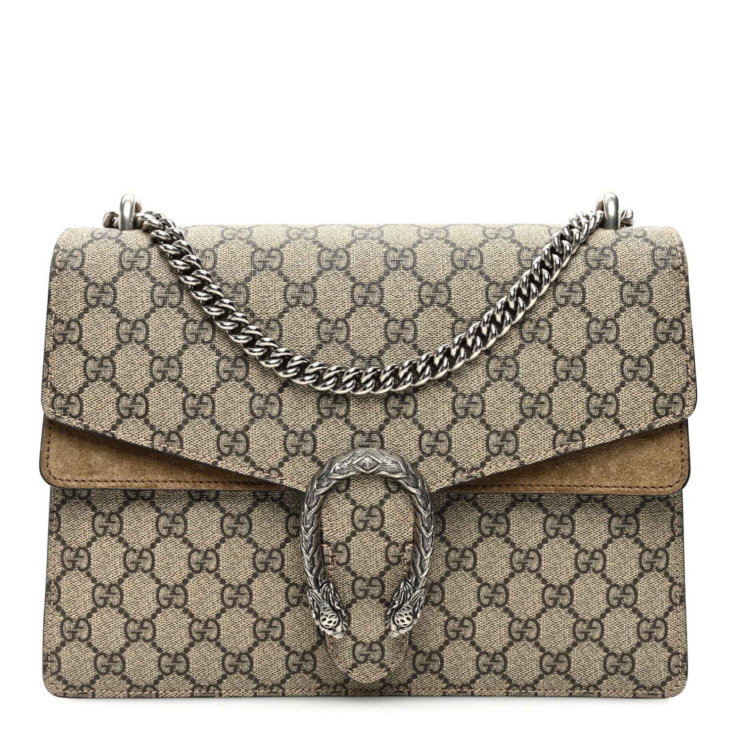 Gucci GG Supreme Monogram Medium Dionysus Shoulder Bag Taupe 1 of 14