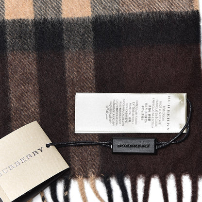 Burberry Cashmere Giant Check Fringe Scarf Dark Chestnut 4 of 5