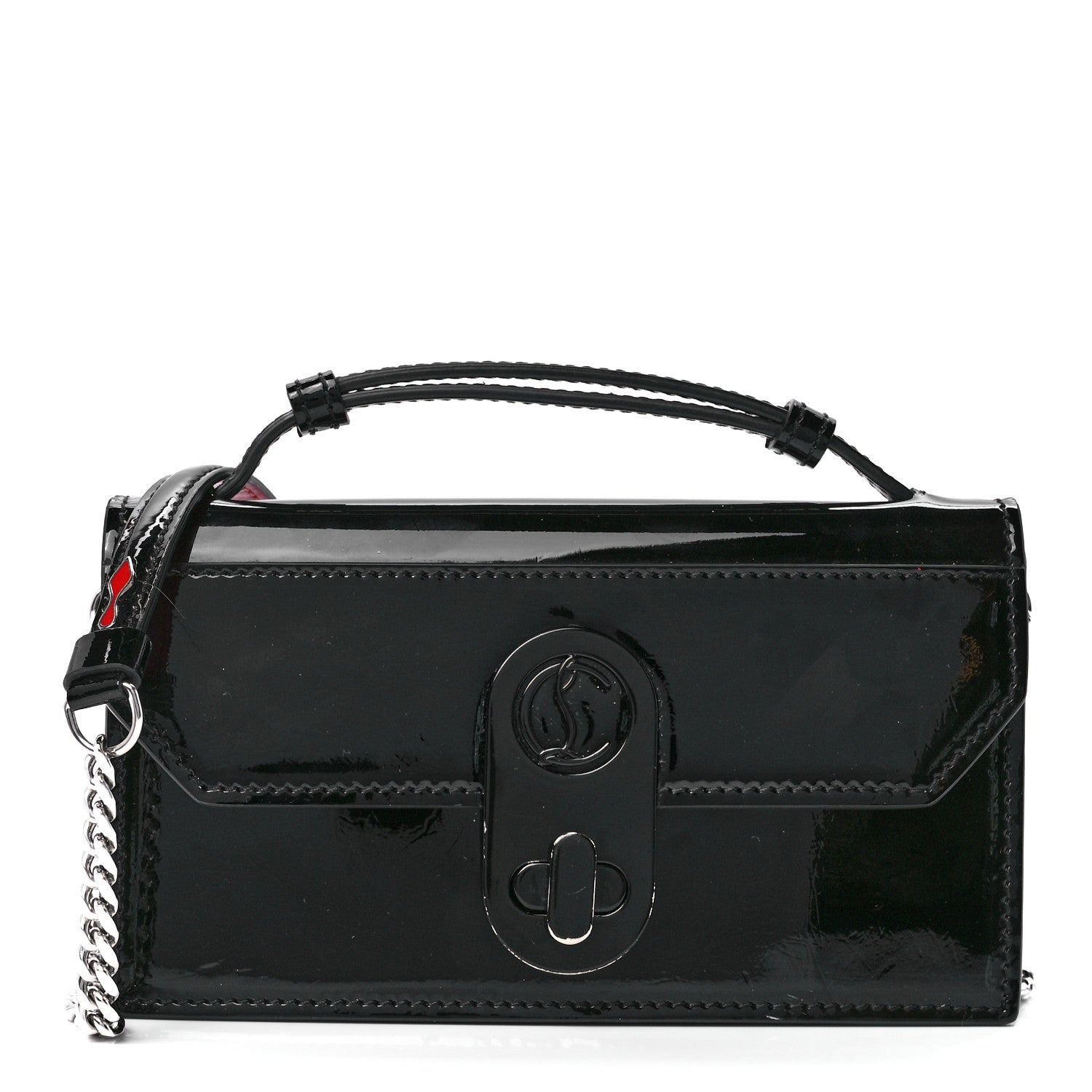 Christian Louboutin Patent Calfskin Mini Elisa Baguette Black 1 of 11
