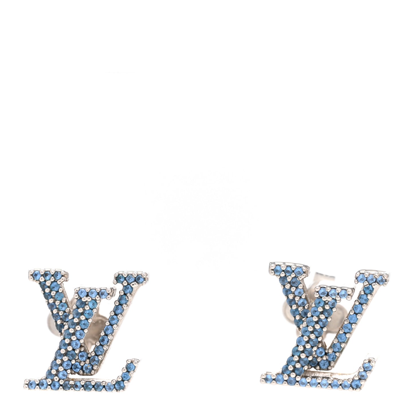 Metal Crystal LV Iconic Earrings Aquamarine