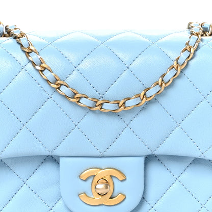 Chanel Lambskin Quilted Mini Pearl Crush Flap Light Blue 8 of 10