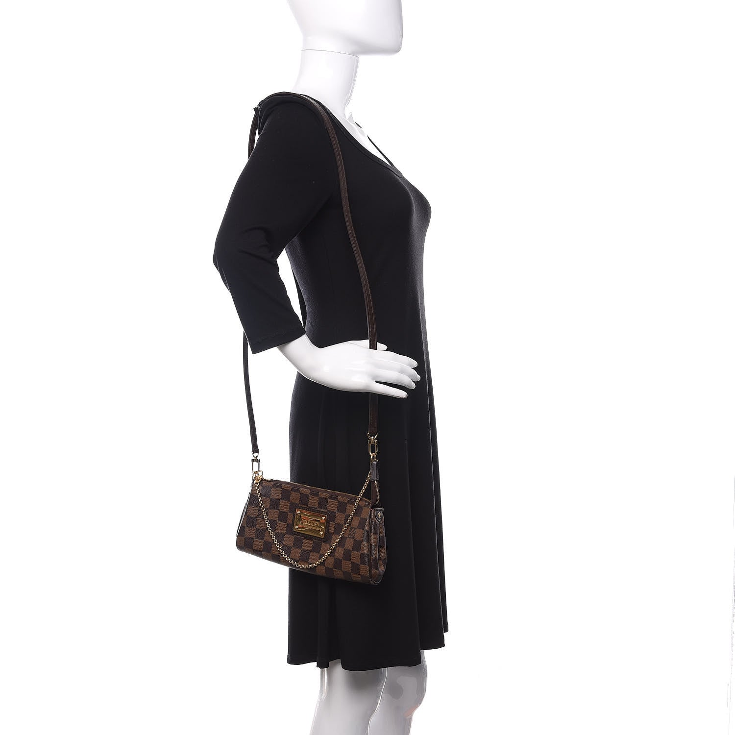 Louis Vuitton Damier Ebene Eva Clutch 2 of 10