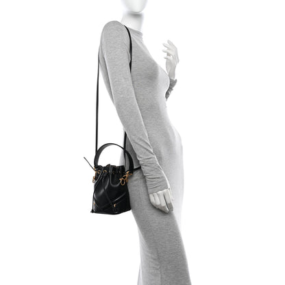 Fendi Vitello Century F is Fendi Eyebrow Monster Eyes Embossed Mini Mon Tresor Bucket Bag Black 2 of 11