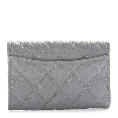 Chanel Caviar Quilted Flap Card Holder Wallet Dark Grey 3 of 10