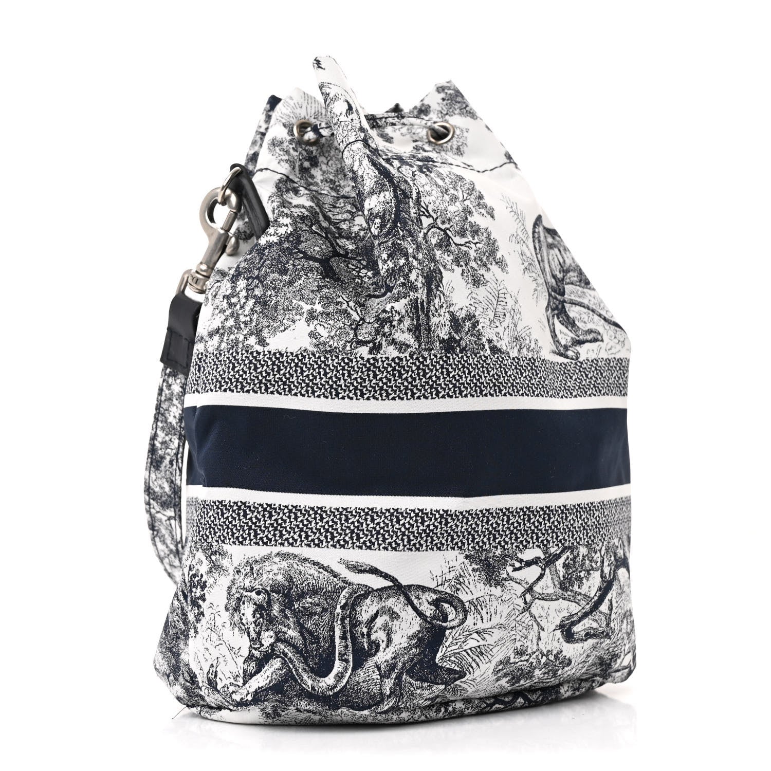 Christian Dior Technical Fabric Embroidered Toile De Jouy Sauvage DiorTravel Pouch Blue 3 of 11