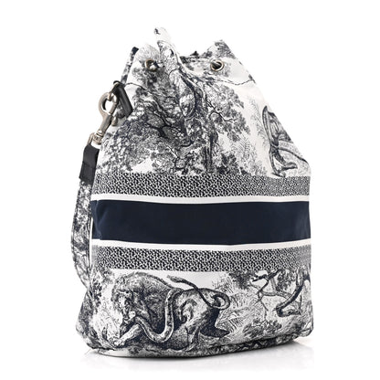 Christian Dior Technical Fabric Embroidered Toile De Jouy Sauvage DiorTravel Pouch Blue 3 of 11