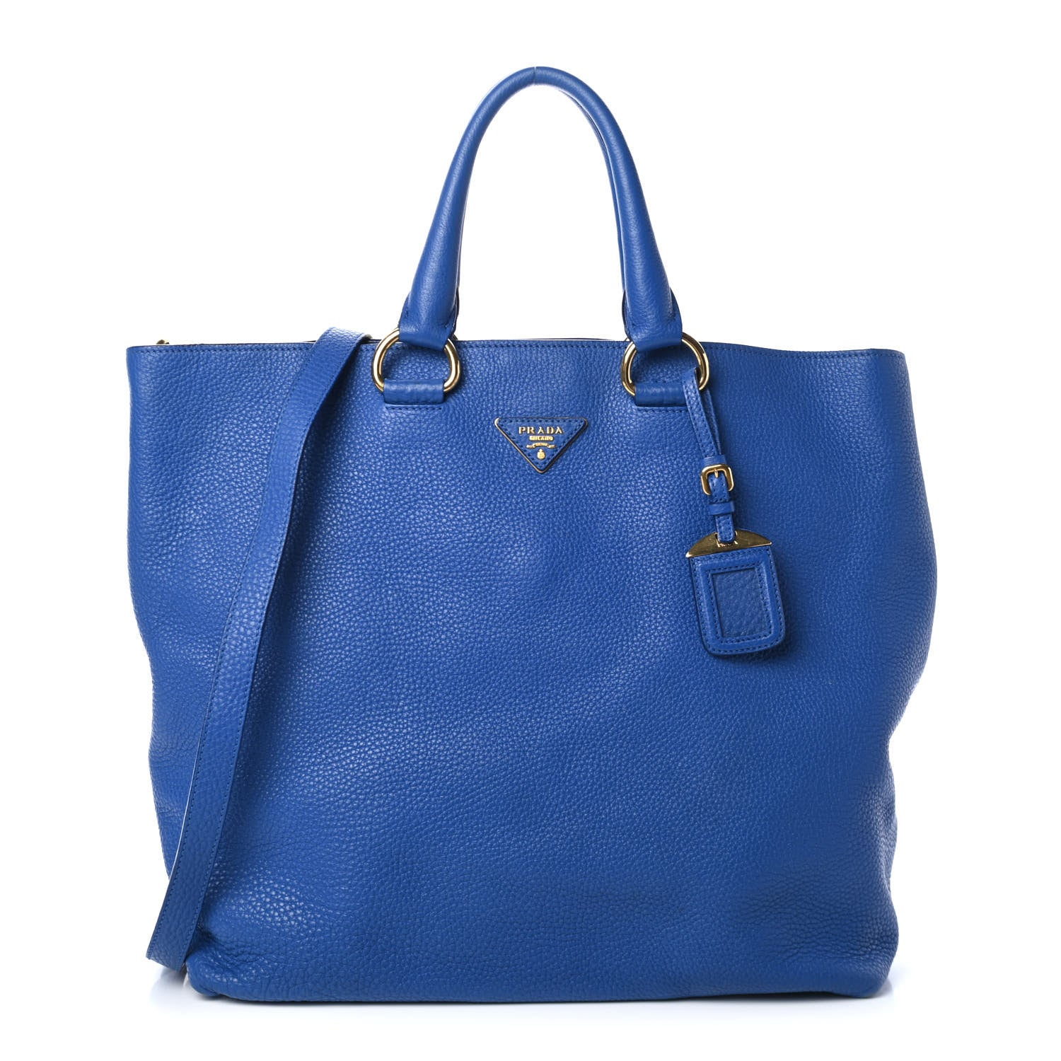 Prada Vitello Daino Shopping Tote Azzurro 1 of 4